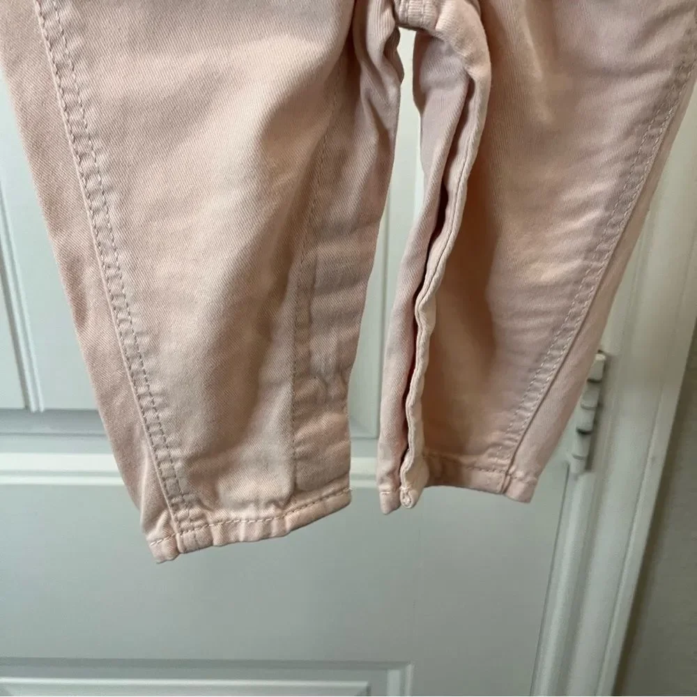 OshKosh B'gosh Overalls Girls Size 6M Light Pink Cotton Heart Pocket Vestbak